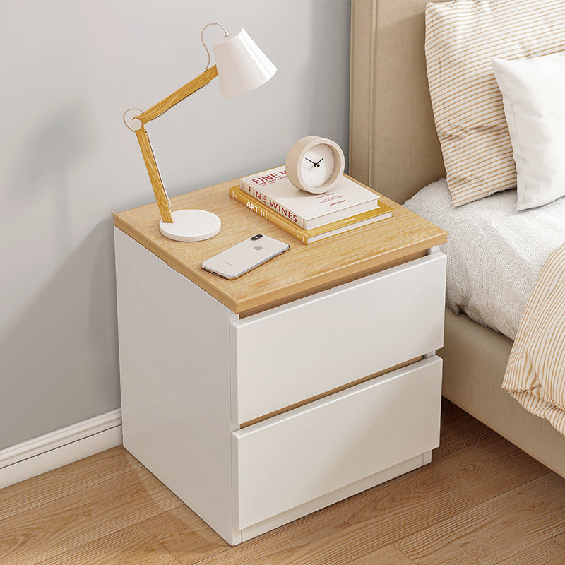 Mesita de noche rectangular minimalista moderna de MDF con 2/3 cajones para dormitorio