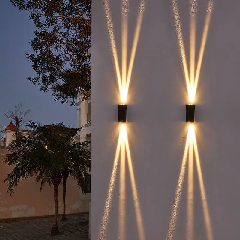 Modern Minimalist Aluminum Rectangular LED Outdoor Wall Sconce Light Fixture Waterproof IP65 for Patio Porch Garden Front Door Commercial Wholesale