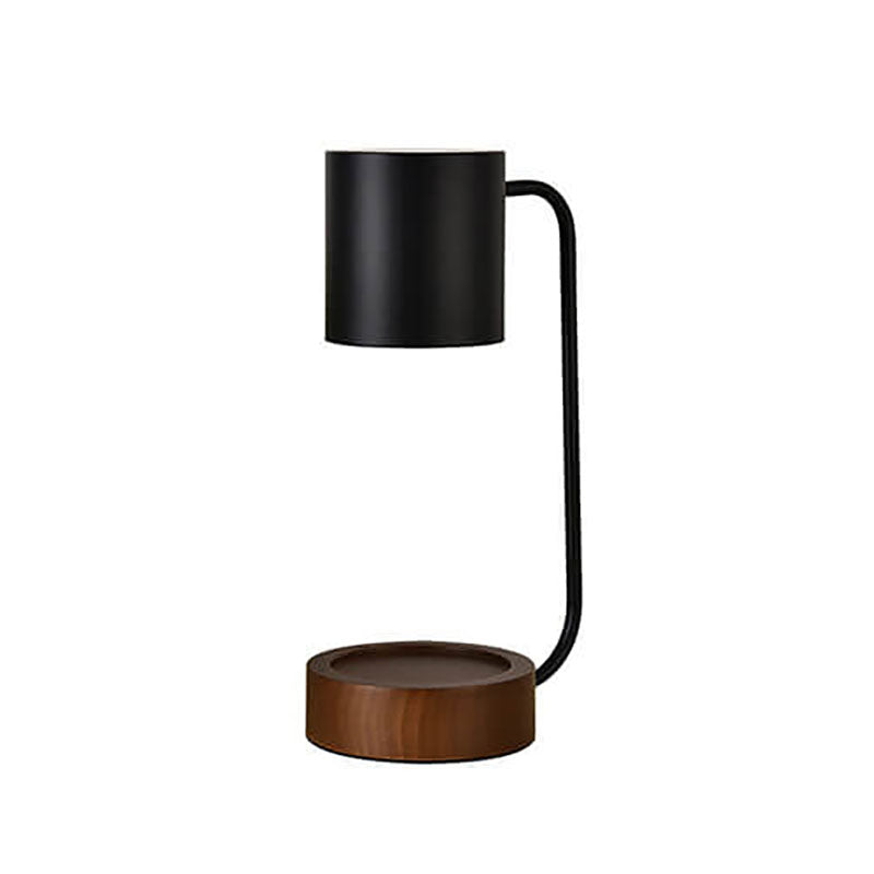 Lámpara de mesa minimalista japonesa de 1 luz para derretir cera con atenuación de tiempo de madera