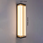 Modern Fluted Acrylic LED Outdoor Wall Sconce Waterproof Tall Exterior Light Fixture for Front Porch and Patio