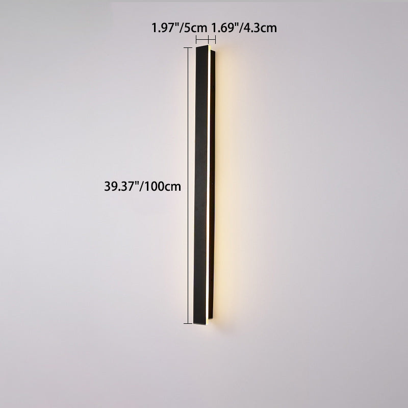 Lámpara de pared LED rectangular larga minimalista moderna de aluminio y acrílico para jardín