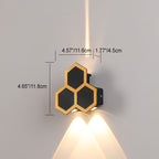 Contemporary Creative Waterproof Aluminum Honeycomb Shape PC Lens LED Wall Sconce Lamp For Outdoor Patio