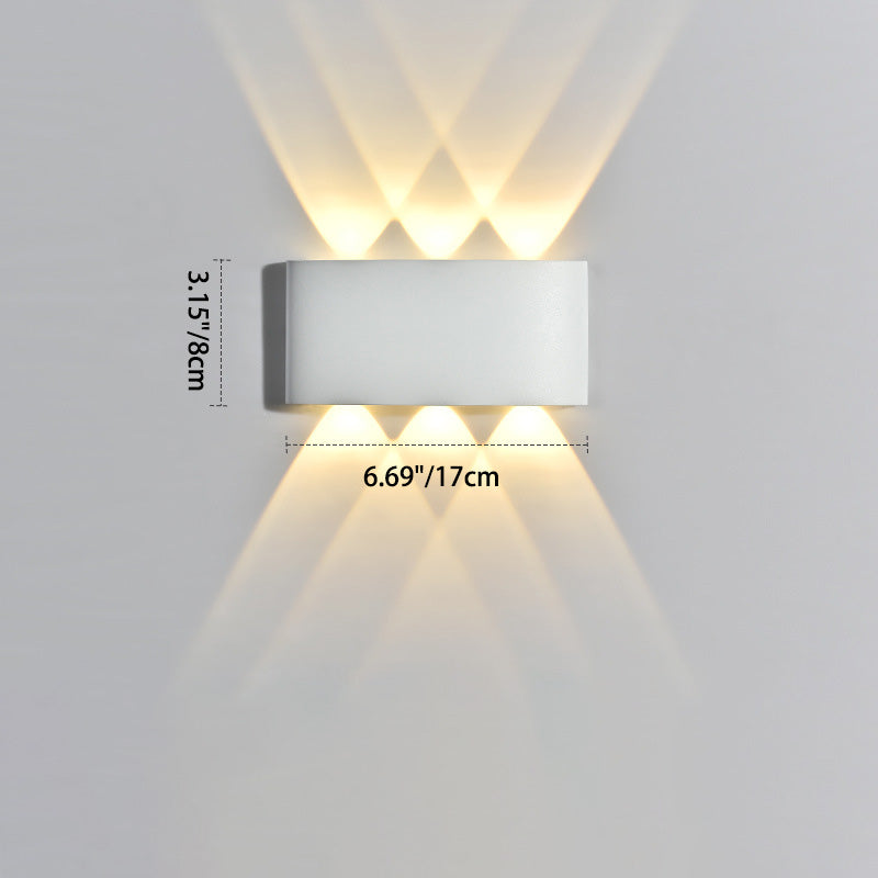 Moderna lámpara de pared LED minimalista impermeable de cilindro rectangular de aluminio y hierro acrílico para patio exterior