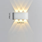 Moderna lámpara de pared LED minimalista impermeable de cilindro rectangular de aluminio y hierro acrílico para patio exterior