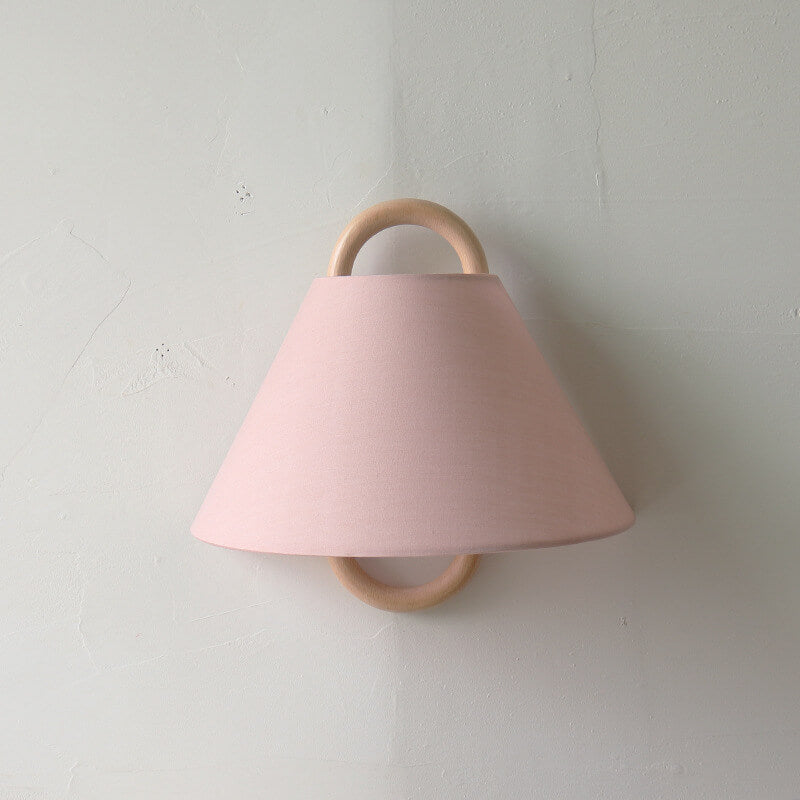Japandi Solid Wood Wall Sconce Pleated Fabric Plug-In Bedside Reading Lamp for Bedroom and Living Room