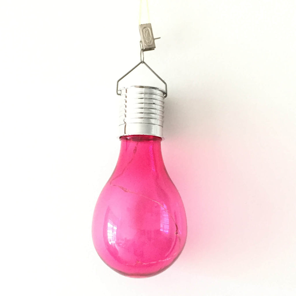 Bombillas de colores creativas, de plástico, solares, LED, luz colgante para exteriores