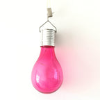Bombillas de colores creativas, de plástico, solares, LED, luz colgante para exteriores