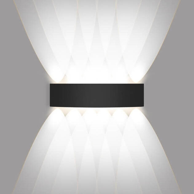 Modern Black Aluminum Waterproof Outdoor Patio LED Wall Sconce Lamp