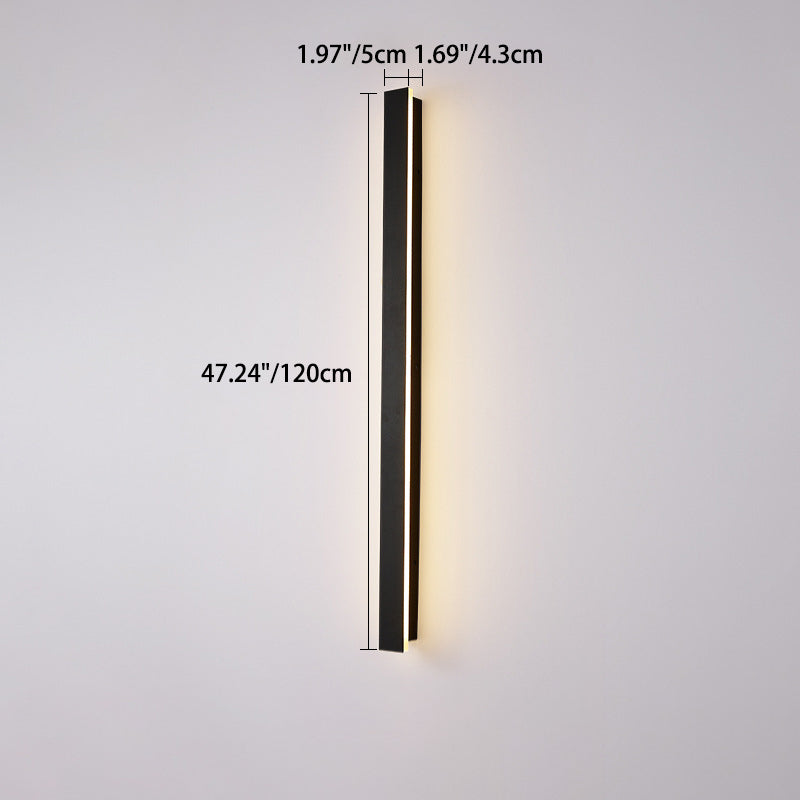 Lámpara de pared LED rectangular larga minimalista moderna de aluminio y acrílico para jardín