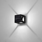 Lámpara de pared LED cuadrada de aluminio con franjas, estilo moderno y minimalista, para jardín