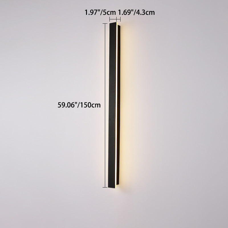 Lámpara de pared LED rectangular larga minimalista moderna de aluminio y acrílico para jardín