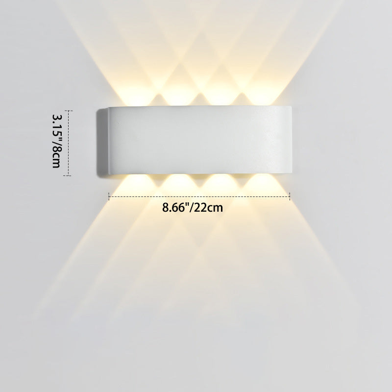 Moderna lámpara de pared LED minimalista impermeable de cilindro rectangular de aluminio y hierro acrílico para patio exterior
