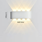 Moderna lámpara de pared LED minimalista impermeable de cilindro rectangular de aluminio y hierro acrílico para patio exterior