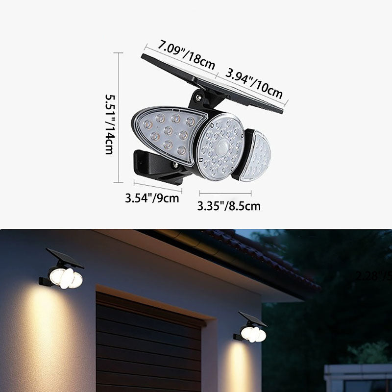 Aplique de pared LED moderno minimalista solar rectangular trapezoidal de ABS PC para jardín