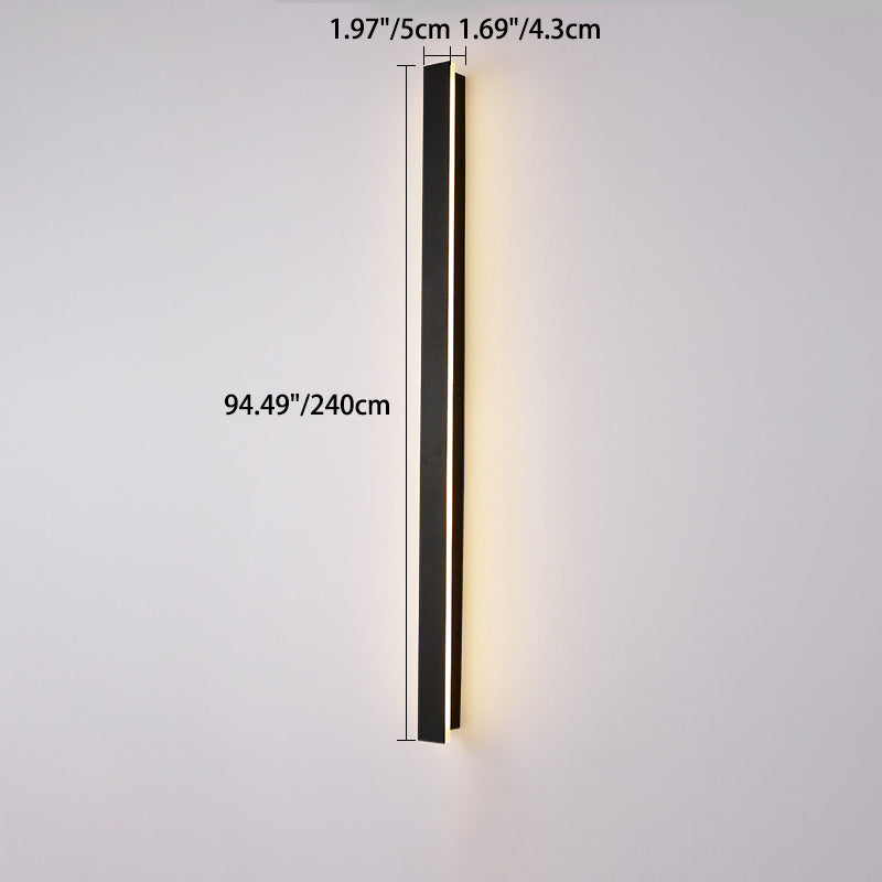 Lámpara de pared LED rectangular larga minimalista moderna de aluminio y acrílico para jardín