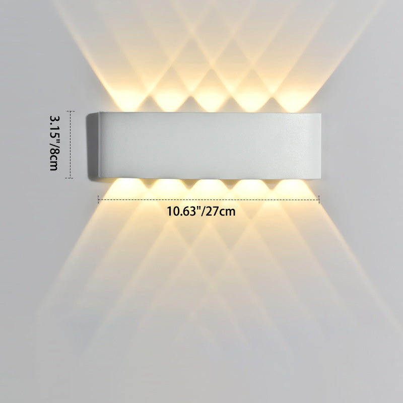Moderna lámpara de pared LED minimalista impermeable de cilindro rectangular de aluminio y hierro acrílico para patio exterior