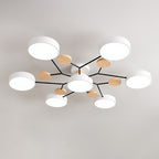 Contemporary Scandinavian Round Molecule Branch Design LED Semi-Flush Mount Ceiling Light For Living Room