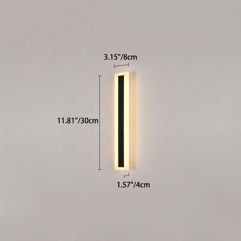 Lámpara de pared LED rectangular larga minimalista moderna de aluminio y acrílico para jardín
