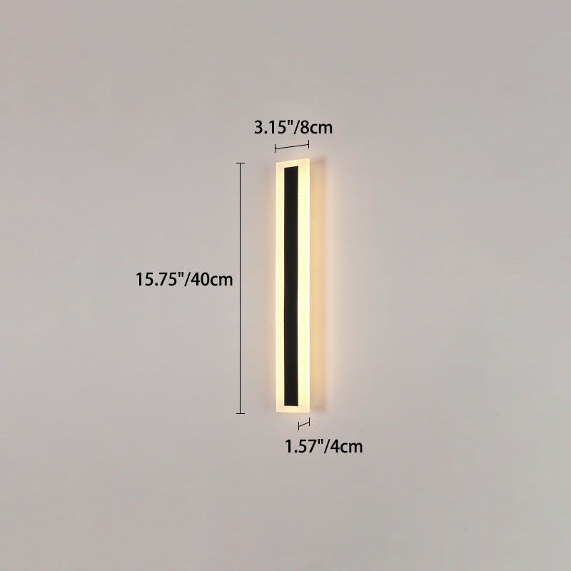 Lámpara de pared LED rectangular larga minimalista moderna de aluminio y acrílico para jardín
