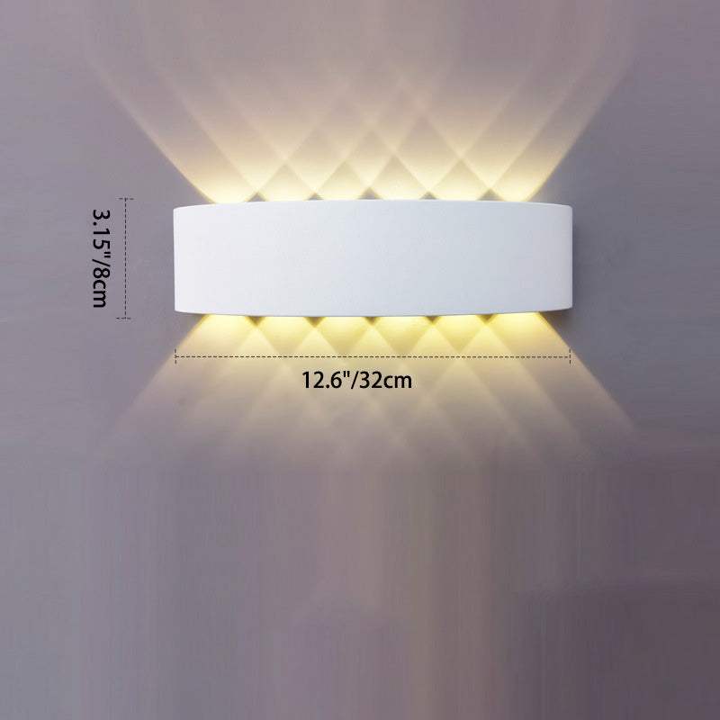 Moderna lámpara de pared LED minimalista impermeable de cilindro rectangular de aluminio y hierro acrílico para patio exterior