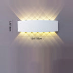 Moderna lámpara de pared LED minimalista impermeable de cilindro rectangular de aluminio y hierro acrílico para patio exterior
