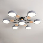 Contemporary Scandinavian Round Molecule Branch Design LED Semi-Flush Mount Ceiling Light For Living Room