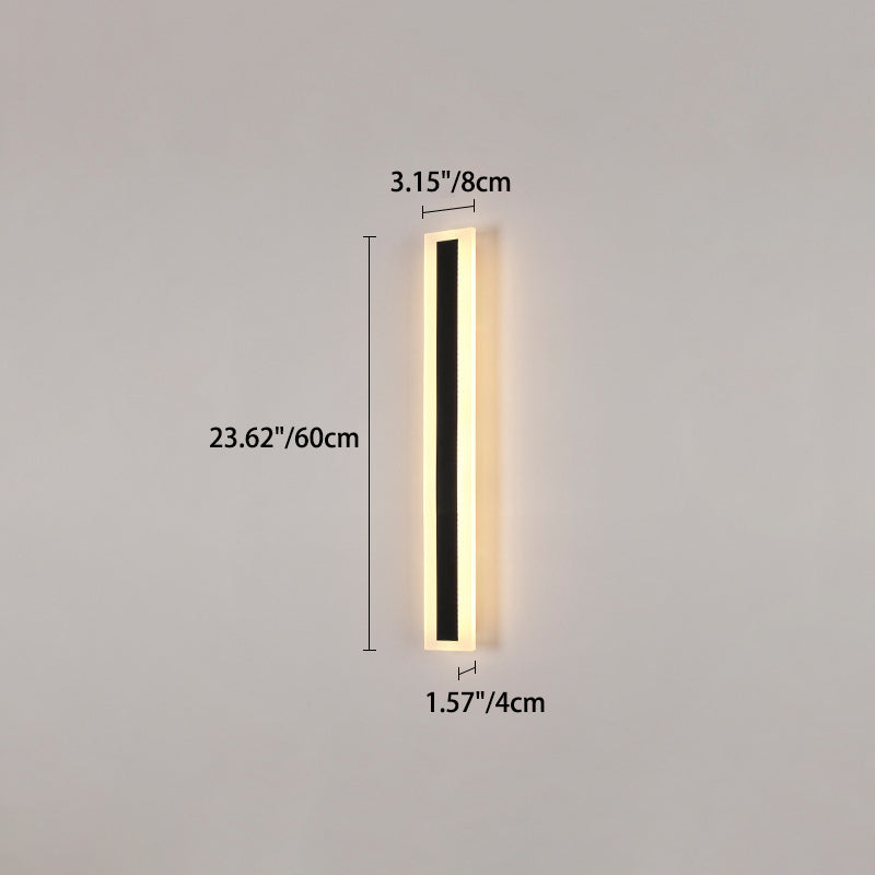 Lámpara de pared LED rectangular larga minimalista moderna de aluminio y acrílico para jardín