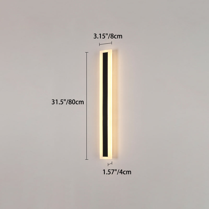 Lámpara de pared LED rectangular larga minimalista moderna de aluminio y acrílico para jardín