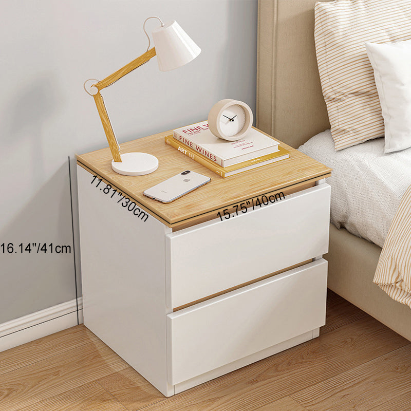 Mesita de noche rectangular minimalista moderna de MDF con 2/3 cajones para dormitorio