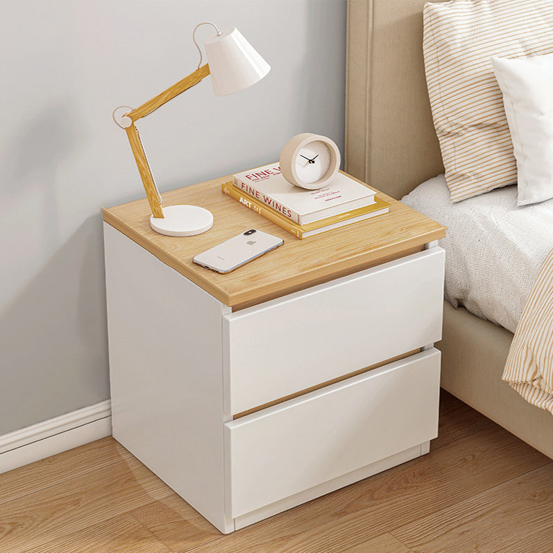 Mesita de noche rectangular minimalista moderna de MDF con 2/3 cajones para dormitorio