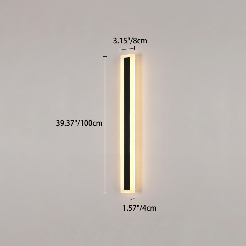 Lámpara de pared LED rectangular larga minimalista moderna de aluminio y acrílico para jardín