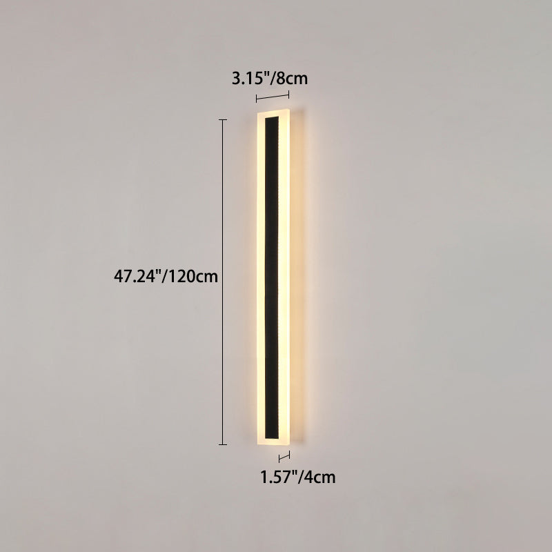 Lámpara de pared LED rectangular larga minimalista moderna de aluminio y acrílico para jardín