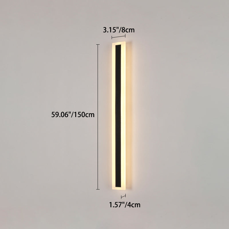 Lámpara de pared LED rectangular larga minimalista moderna de aluminio y acrílico para jardín