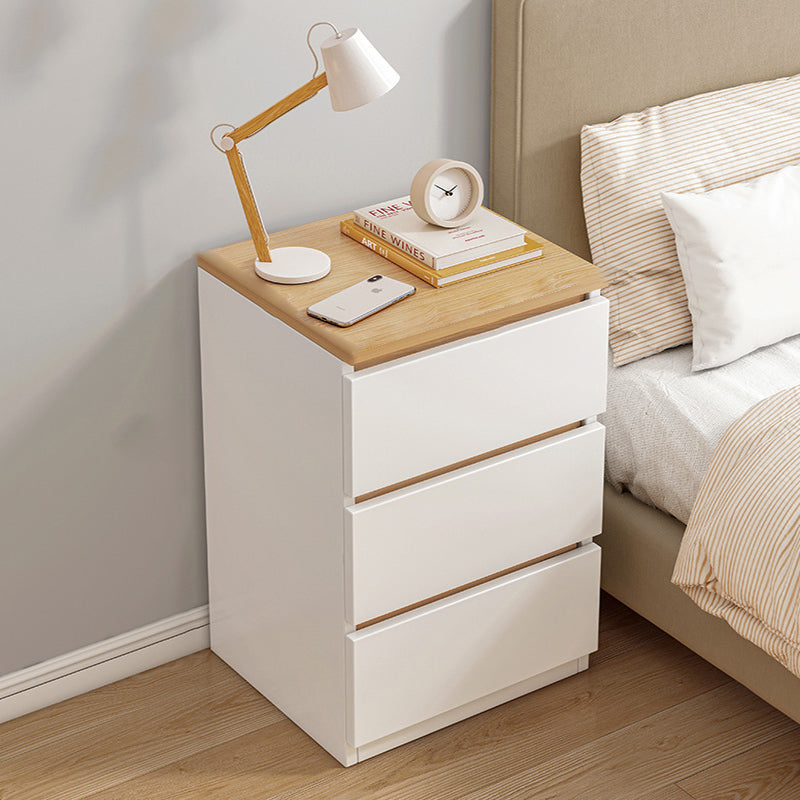 Mesita de noche rectangular minimalista moderna de MDF con 2/3 cajones para dormitorio