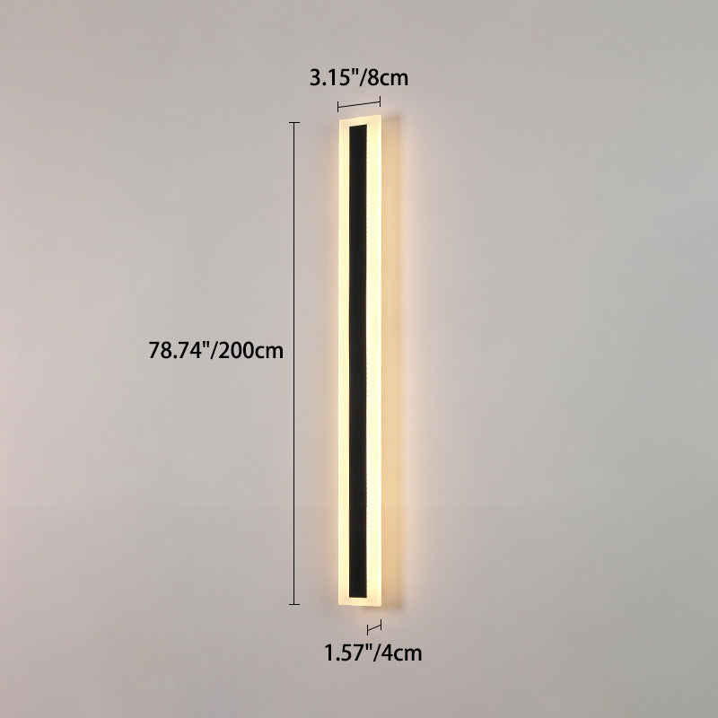 Lámpara de pared LED rectangular larga minimalista moderna de aluminio y acrílico para jardín