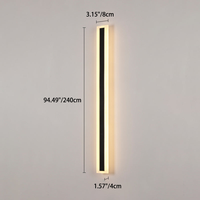Lámpara de pared LED rectangular larga minimalista moderna de aluminio y acrílico para jardín
