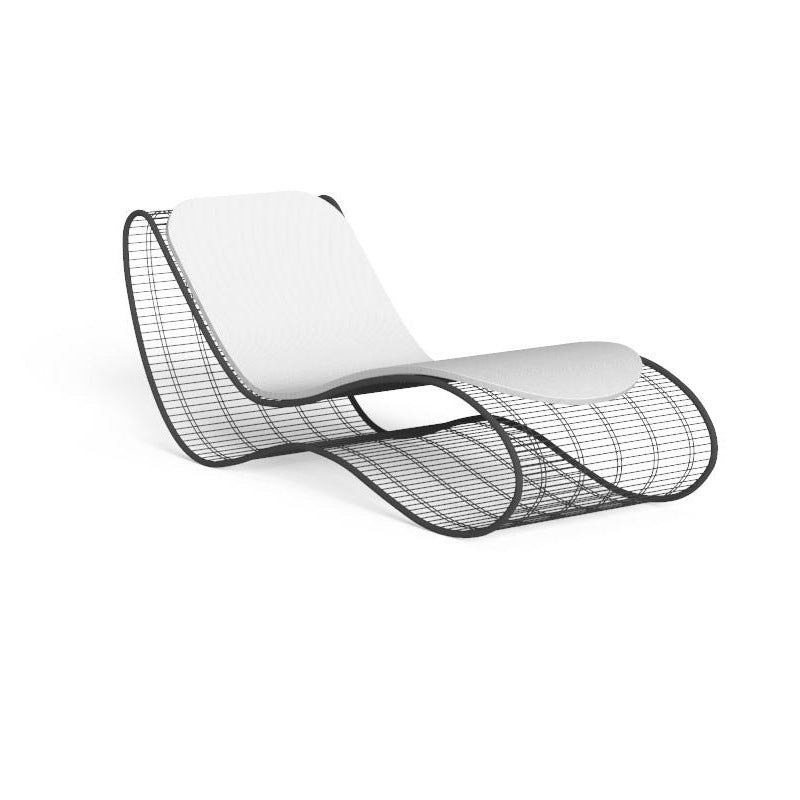 Tumbona de Jardín Moderna Minimalista Curva de Aleación de Aluminio con Respaldo Acolchado de Tela