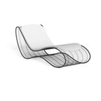Tumbona de Jardín Moderna Minimalista Curva de Aleación de Aluminio con Respaldo Acolchado de Tela