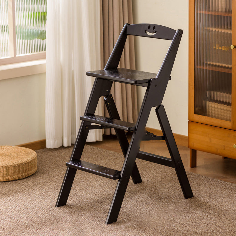 Taburete con respaldo en forma de A, plegable, de bambú, moderno y minimalista, para comedor