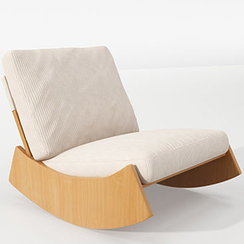 Sillón reclinable de madera tapizado en pana con diseño nórdico contemporáneo, respaldo y reposapiés para sala de estar