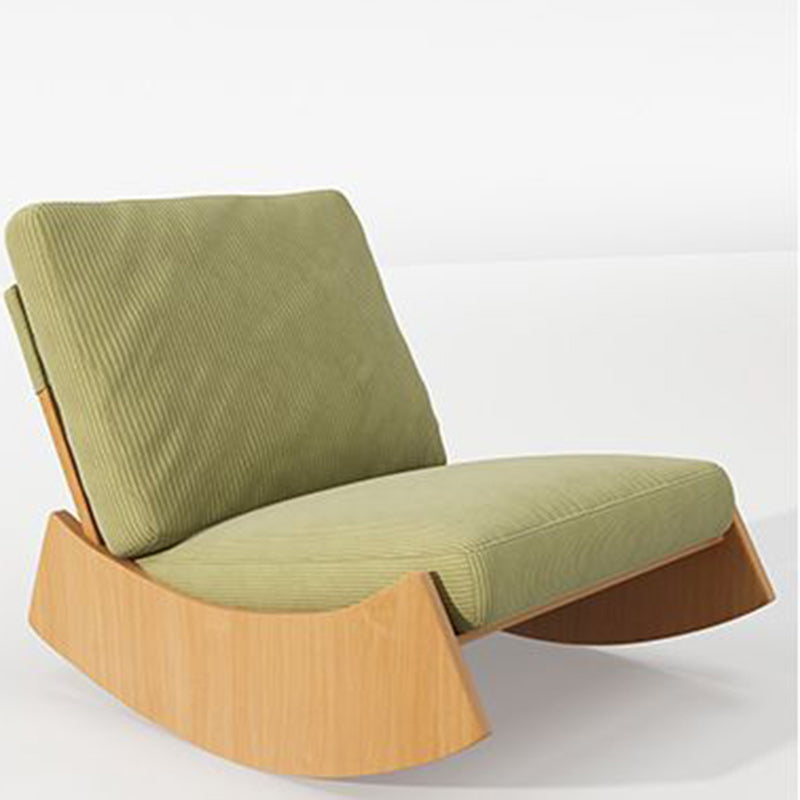 Sillón reclinable de madera tapizado en pana con diseño nórdico contemporáneo, respaldo y reposapiés para sala de estar