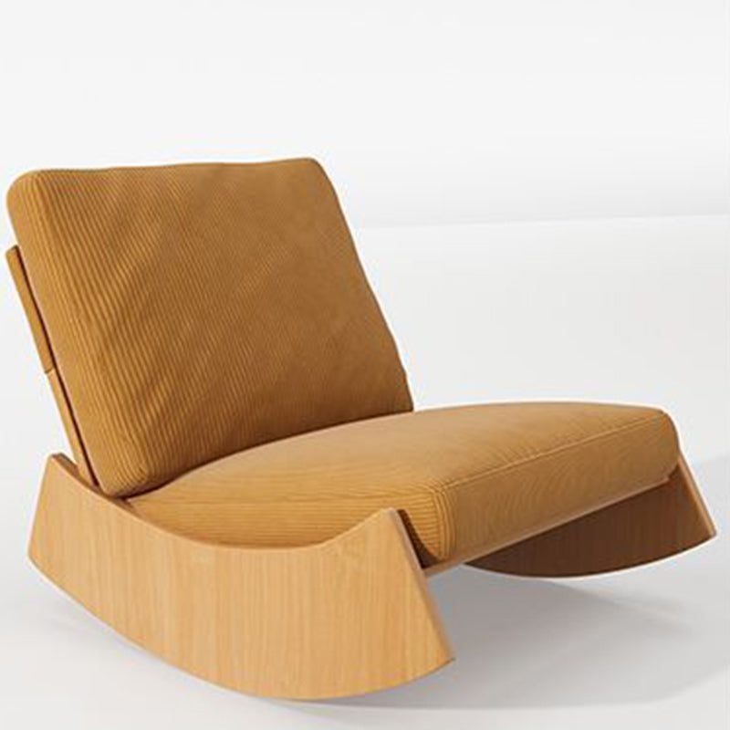 Sillón reclinable de madera tapizado en pana con diseño nórdico contemporáneo, respaldo y reposapiés para sala de estar
