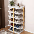 Modern Minimalist Rectangular Cylinder PVC Wood Shoe Storage 6/7 Tier For Entryways