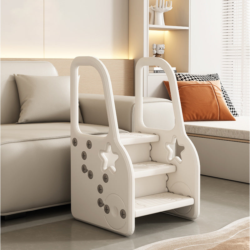 Modern Scandinavian High-Density Polyethylene Kids Step Stool, 2/3-Step for Living Room
