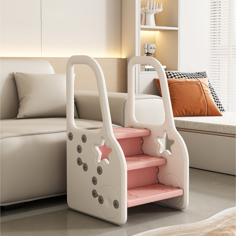 Modern Scandinavian High-Density Polyethylene Kids Step Stool, 2/3-Step for Living Room