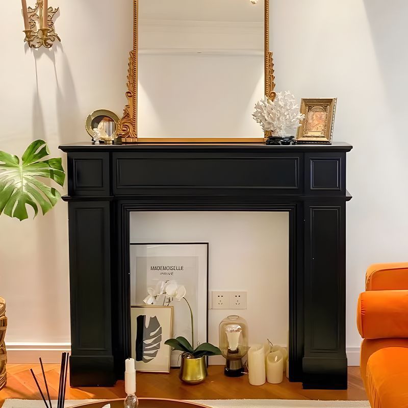 Traditional Vintage Square Artificial Wood Panel Veneer Mantel For Living Room