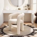 Contemporary Creative Curved Velvet Iron Vanity Stool Backrest Armless For Bedroom