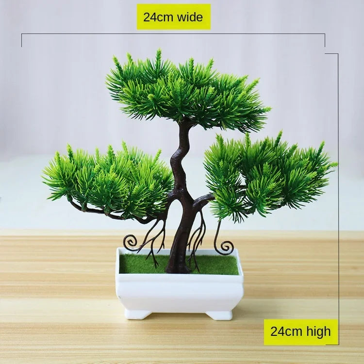 Premium and Artificial Wabi-Sabi Faux Bonsai Tree Lifelike Zen Botanical Accent for Executive Desk and Minimalist Decor