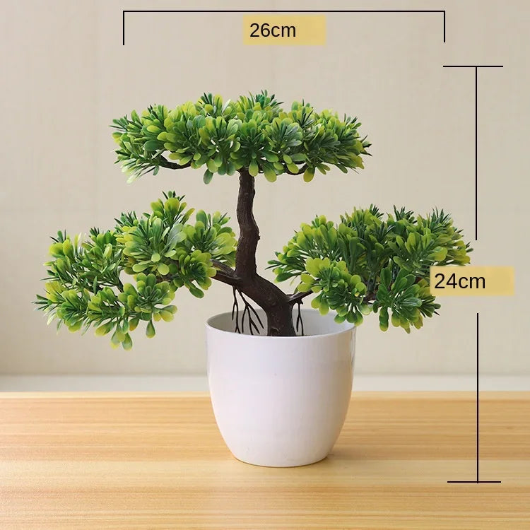 Premium and Artificial Wabi-Sabi Faux Bonsai Tree Lifelike Zen Botanical Accent for Executive Desk and Minimalist Decor