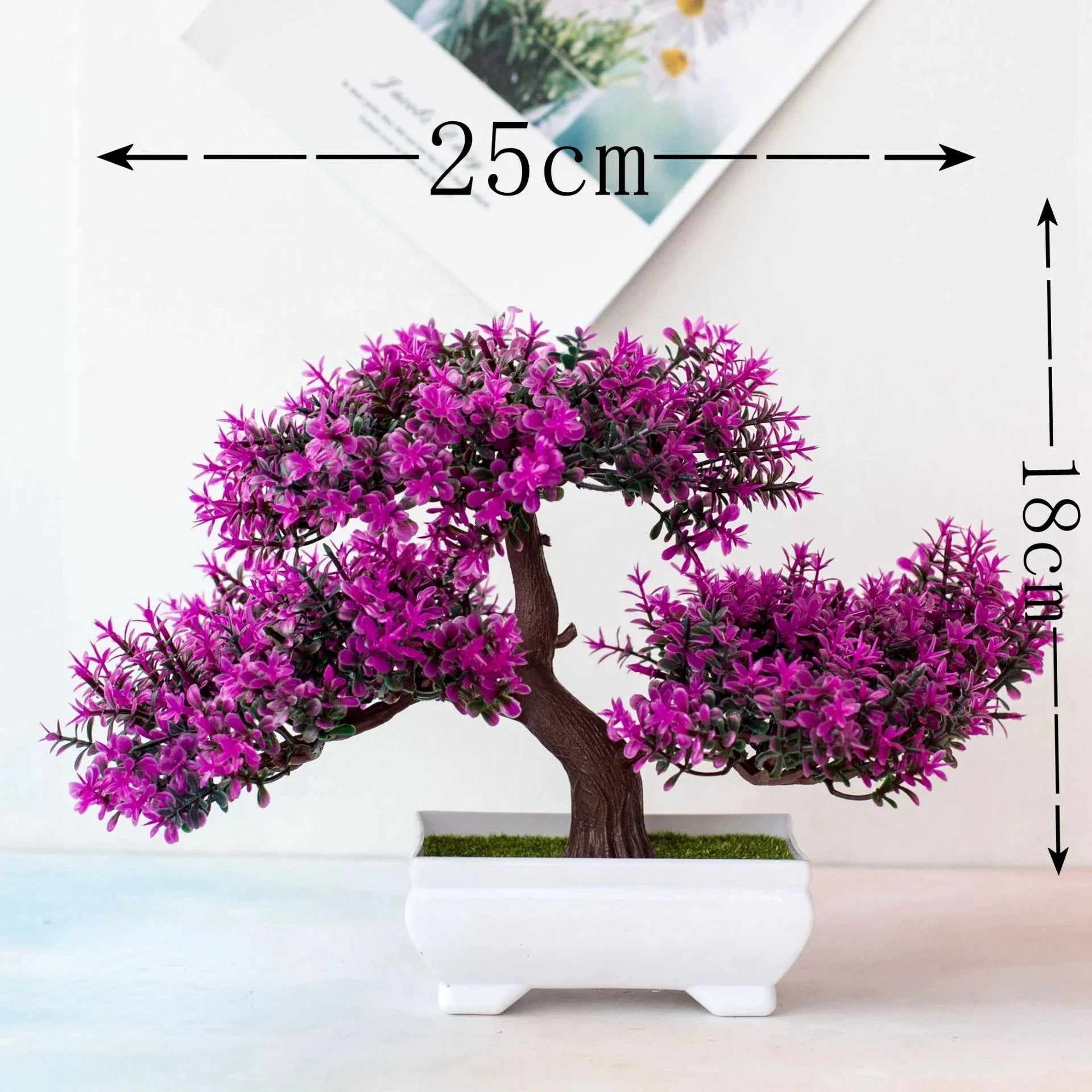 Lifelike Faux Bonsai Tree in White Pot Mini Zen Artificial Plant for Office Desk and Shelf Decor